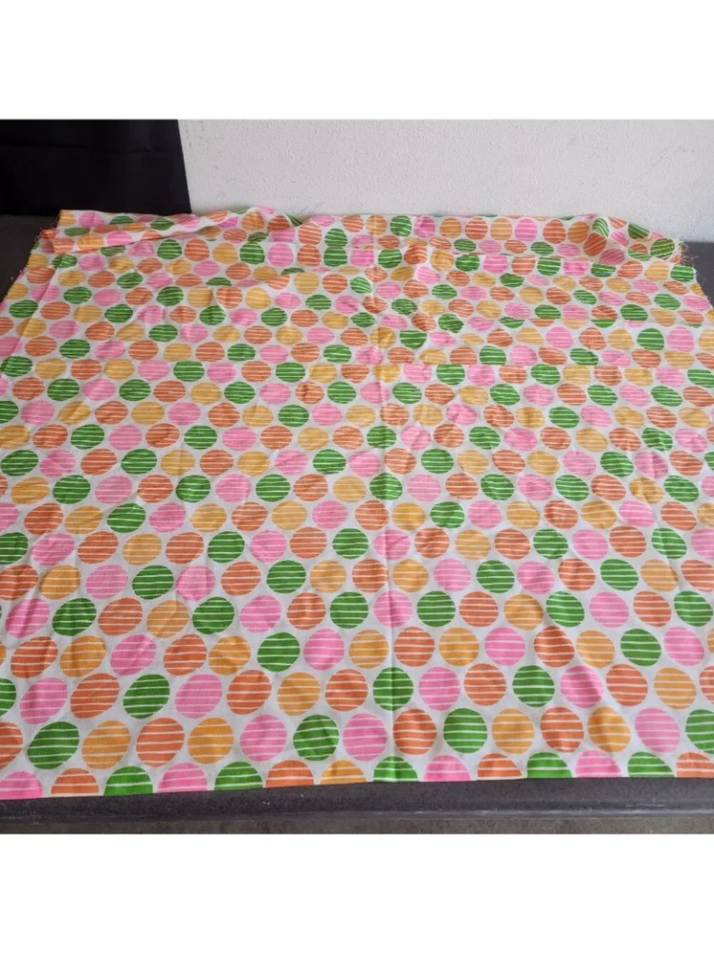Vintage M. Lowenstein & Sons Mod Circle Fabric  1960s/1970s Retro 44x44in